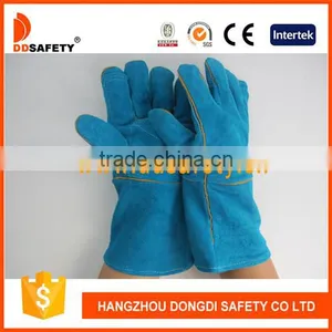 DDSAFETY China Supplier Green Cow Split Welding Glove With Full Lining thumbnail-1