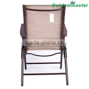 5-Position AdjustmentTan Recliner Teslin Garden Deck Beach Pool Chair thumbnail-5