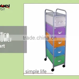 Color Furniture Rolling Waterproof Plastic Drawer Office Organizer Cart With Wheels thumbnail-1