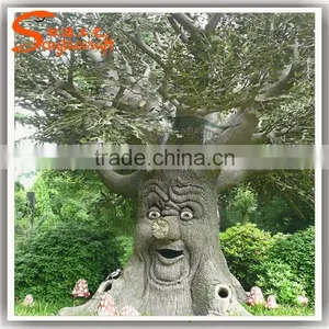 Fiber Glass Decorative Tree Faces Made of Decorative Tree Stump Artificial Tree Without Leaves thumbnail-1