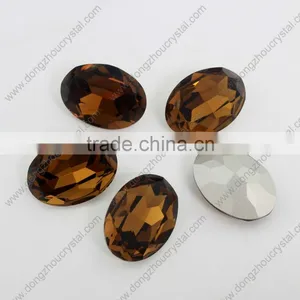 Light Colorado Topaz Color Oval Wedding Dress Crystal Stones With Claw Setting thumbnail-4