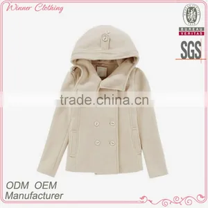 Girls Top Fashion With a Hat Warm Short Leather Coat thumbnail-1