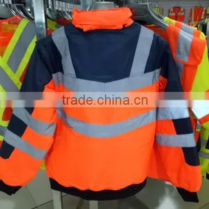 en Iso 20471 High Visibility Reflective Orange Navy Safety Vest thumbnail-2