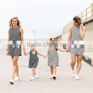 2016 Summer Stripe Printing Matching Mother Daughter Dresses Clothes thumbnail-1