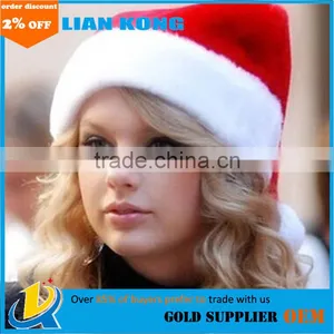 Decoration Red and White Ornament Santa Clause Christmas Hats Handmade Christmas Santa Hat thumbnail-1