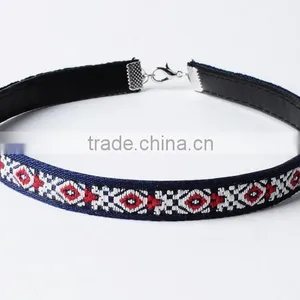 Embroidery Fabric Choker Necklace Embroidery Choker Necklace Elegant Woman Necklace Jewelry thumbnail-2