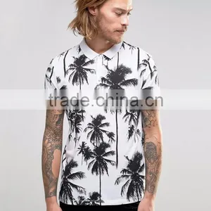 Hot Sale Wholesale Price Summer Casual 180g 100% Cotton Short Sleeve Digital Printing Mens POLO T-shirt thumbnail-5