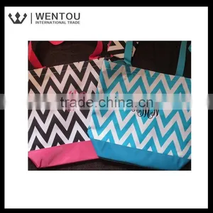 Wholesale Custom Chevron Tote Bag thumbnail-4