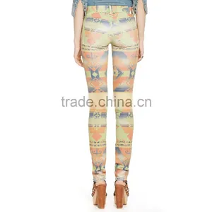 Fashionable Wholesale Women Slim Pants Casual Patterned Skinny Jeans thumbnail-2