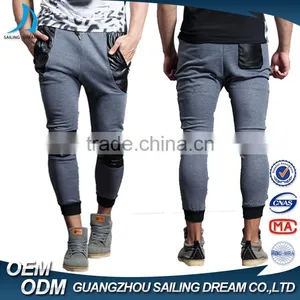 2016 High Quality Light Grey Patch Design Mens Jogger Sweat Pants for Men thumbnail-1