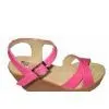 Comfortable PU Material Fucshia Ladies Wedge Sandals With 9cm Heels thumbnail-1