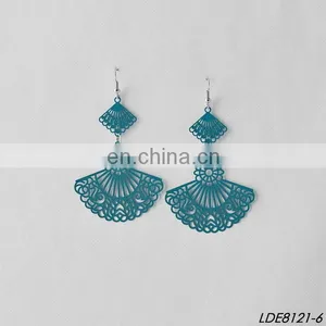 Fan Painting Dangle Bridesmaid Boho Earrings thumbnail-5