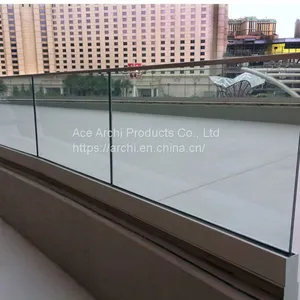 Aluminum Deck Railing / Glass Balustrade / U Channel Glass Railing for Balcony thumbnail-5