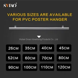High Quality Snap Rails PVC Material Poster Hanger Clip For Poster Hanging With 26cm,40cm,45cm,55cm,60cm,80cm,100cm,120cm thumbnail-3