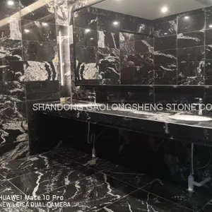 Royal Ballet,black Landscape Granite, Black Waves Granite,black Granite Wall Pavings,worktop,background Wall thumbnail-3