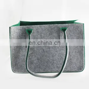 Big Space Green Color Christmas Small Bags Shopping Felt Tote Bag thumbnail-5