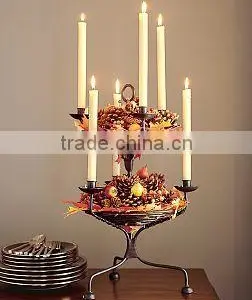 Aluminum Wedding Candelabra With Centrepiece Silver Finish, Candelabra With Flower Bowl thumbnail-6