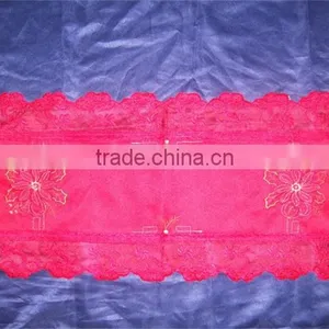 Beautiful Fashionable Christmas Luxurious Ribbon Cutwork Embroidery Tablecloth Lmzc1003(3) thumbnail-1