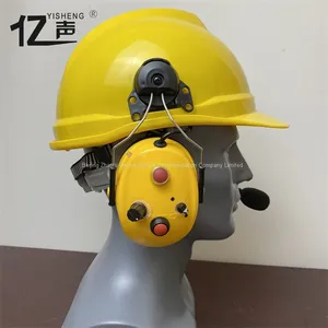 Professional Wireless Noise Reduction Intercom Half Duplex Headset Hanging on Bold Yellow Safety Hat “YISHENG” YS-DJ-02H Series thumbnail-1