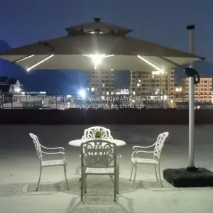 Big Roman Umbrella Side Standing, Courtyard Umbrellas, Square and Round Hand Pushed Banana Umbrella thumbnail-1