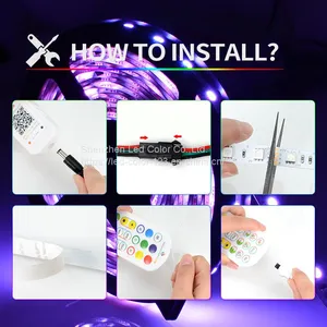 Multicolor 12v Addressable Led Strip 24-key Infrared Bluetooth RGB Music Controller Led Flex Light Strip thumbnail-5