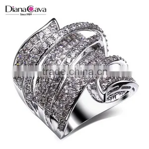 Exclusive New Unique Design Cubic Zircon Wedding Party Contrast Jewelry Ring thumbnail-2