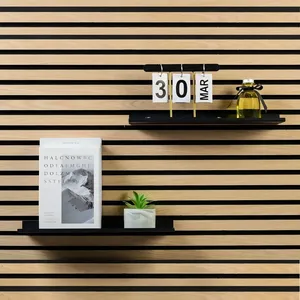 Sound Dampening Fire Rated Modern Acoustic Slatted Wood Panel for Hospital and Apartment thumbnail-2