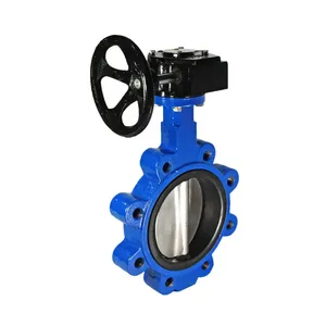 PN16 150LB Ductile Iron Turbine Butterfly Valve Worm Wheel PTFE Seal Manual Lug Wafer Type Butterfly Valve thumbnail-1