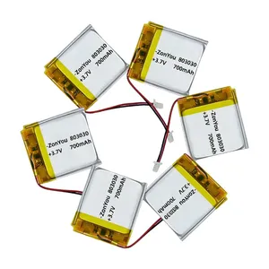 Wholesale Good Price 803030 Pouch Cell 3.7V Lipo Battery 700mAh for Electronic Toys thumbnail-2