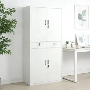 Pattern‑Printed Finish Knock‑down 3‑Door & 4‑Door Steel Wardrobe Multi‑functional Clothes Storage Cabinet With Mirror Drawers thumbnail-3