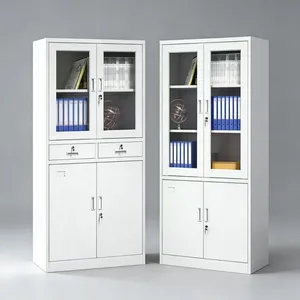 Customizable Knock‑down Printed Steel Wardrobe 3‑Door 4‑Door Clothes Storage Cabinet With Built‑in Mirror Drawers Various Color Options thumbnail-1