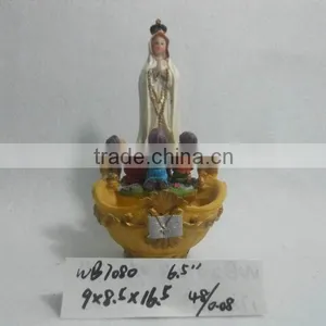 Polyresin Religious Holy Cup With Saint Figurine for Sale thumbnail-1