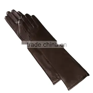 Leather Long Gloves for Women Lambskin and Cashmere Lined thumbnail-4
