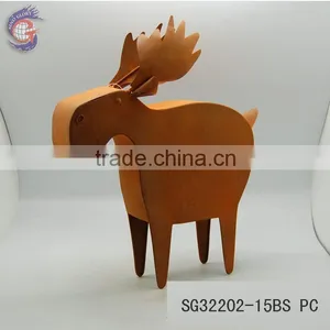 Christmas Garden Decoration Metal Rust Deer thumbnail-3