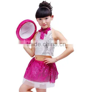 Children Dance Costumes Sequined Jazz Dance Dress Pupils Dance Dress Western Dance Dress for Girls thumbnail-4