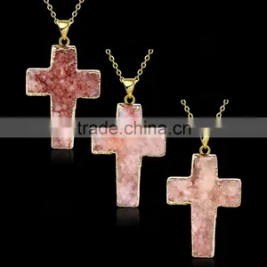 New Fashion Bead Cross Key Pendant Necklaces thumbnail-2