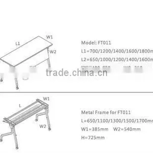 Folding Table for Training Room With Modern Design Leg Frame thumbnail-2
