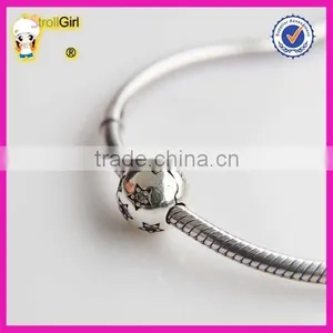 Jewelry Finding Beads 925 Sterling Silver Star Charm Clasp Beads With Clear Stone for Bracelet thumbnail-6