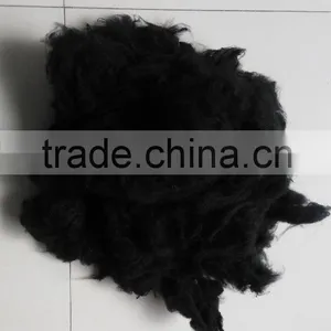 Recycled Polyester Staple Fibre Fiber Black Made of Pet Flakes thumbnail-1