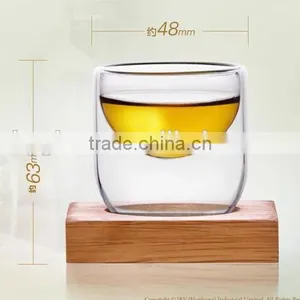 Hand Blown Double Wall Glass Cup thumbnail-1