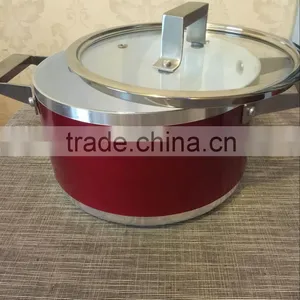 2016 New Product Aluminum Red Sauce Pot High Quality Nonstick Ceramic Coating Sauce Pot thumbnail-1