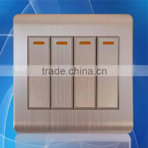 New Design 4 Gang 1 Way 2way Electrical Wall Switch Control Aluminium Face thumbnail-1