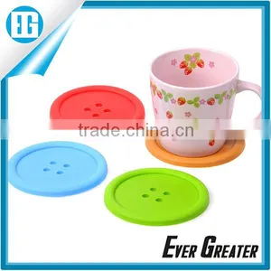 4pcs Cute Colorful Silicone Button Coaster Cup Mat Drink Placemat thumbnail-1