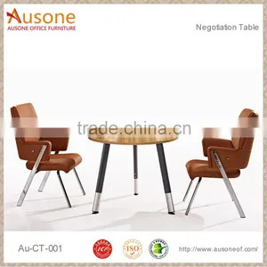Melamine Desktop Metal Legs Round Metting Negotiating Table thumbnail-1