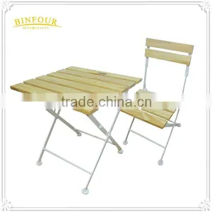 Vintage Bistro Furniture Wood Set Garden Table and Chairs thumbnail-1