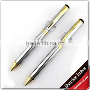 MT-01-Business Gifts Logo Pen, Heavy Sliver White Metal Ballpen thumbnail-1