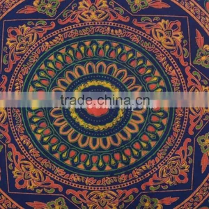 Elephant Print Round Floor Cushion Large Mandala Pillow Cover Decorative Throw Pillows Pom Pom Roundie Indian Cushion Cover thumbnail-2