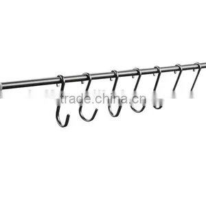 Stainless Steel 22-Inch Kitchen Tool and Utensil Rack With 7 Hooks Wall Mount, Brushed Finish thumbnail-1