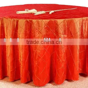 Delicate Checkered Table Cloth for Banquet,taffeta Pintuck Table Cover thumbnail-1