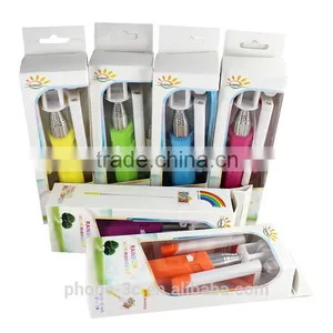 High Margin Products Mini Wired Monopods With Cable Christmas Promotional Gifts Rainbow Selfie Stick With Aux Cable thumbnail-1